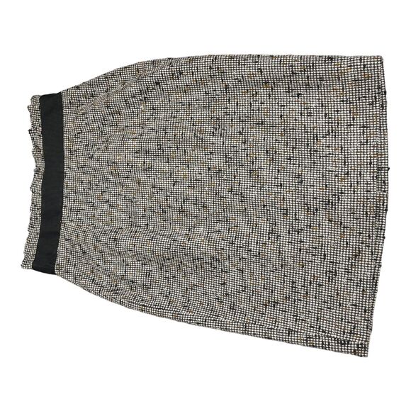 Classiques Entier Pencil Skirt 8 High Waist Tweed Black Brown Wool Silk Academia - Picture 10 of 10